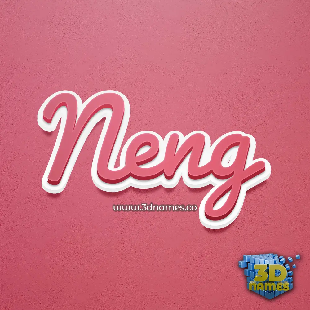 neng in Red Scribble style - 3D name wallpaper