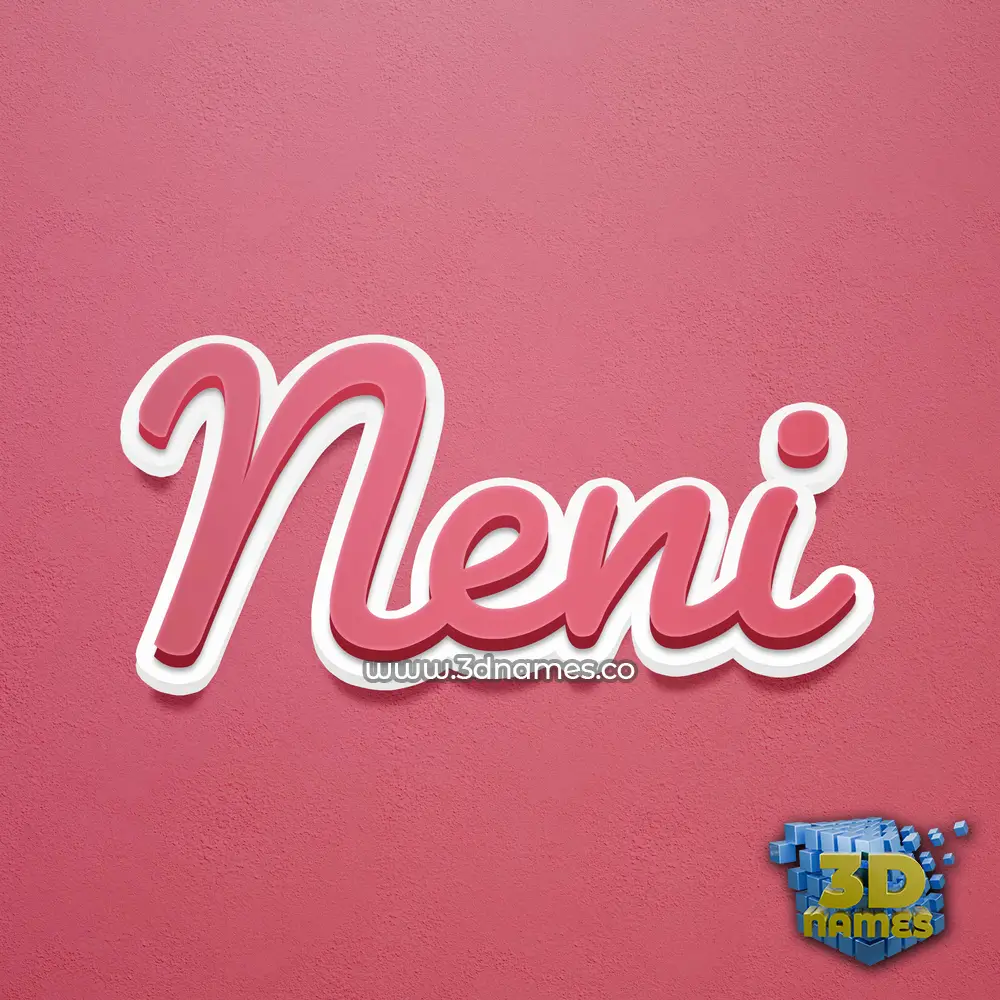 neni in Red Scribble style - 3D name wallpaper