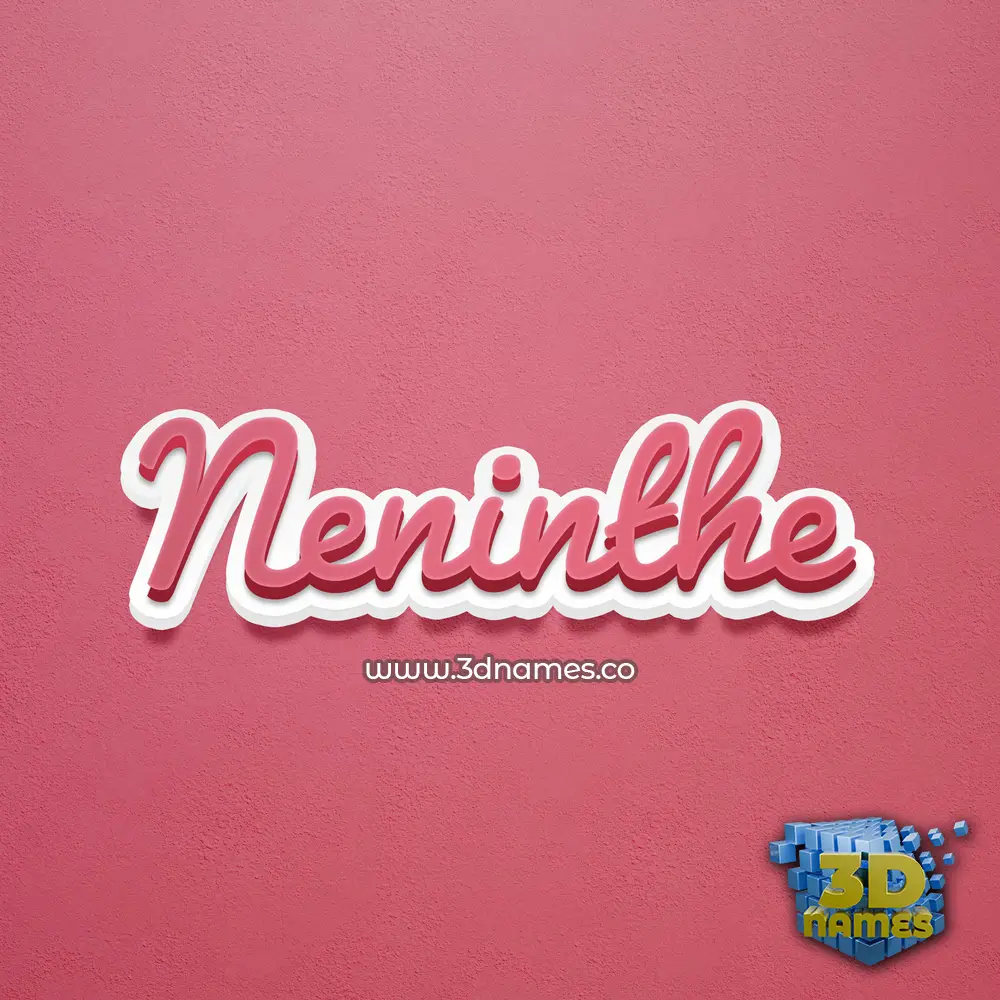 neninthe in Red Scribble style - 3D name wallpaper