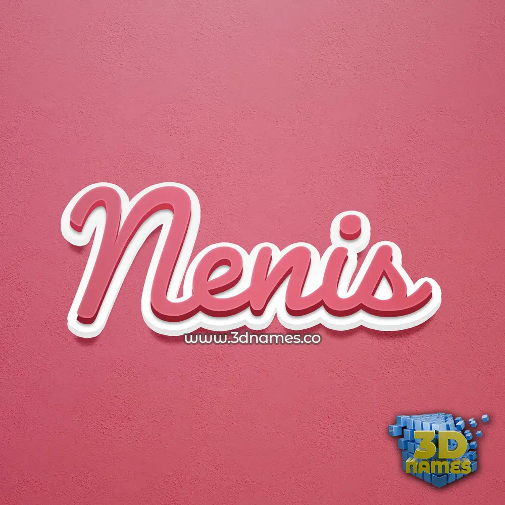 nenis in Red Scribble style - 3D name wallpaper