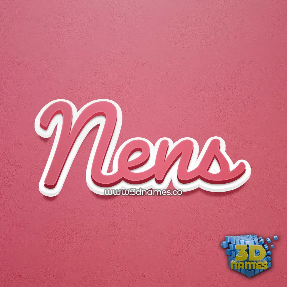 nens in Red Scribble style - 3D name wallpaper