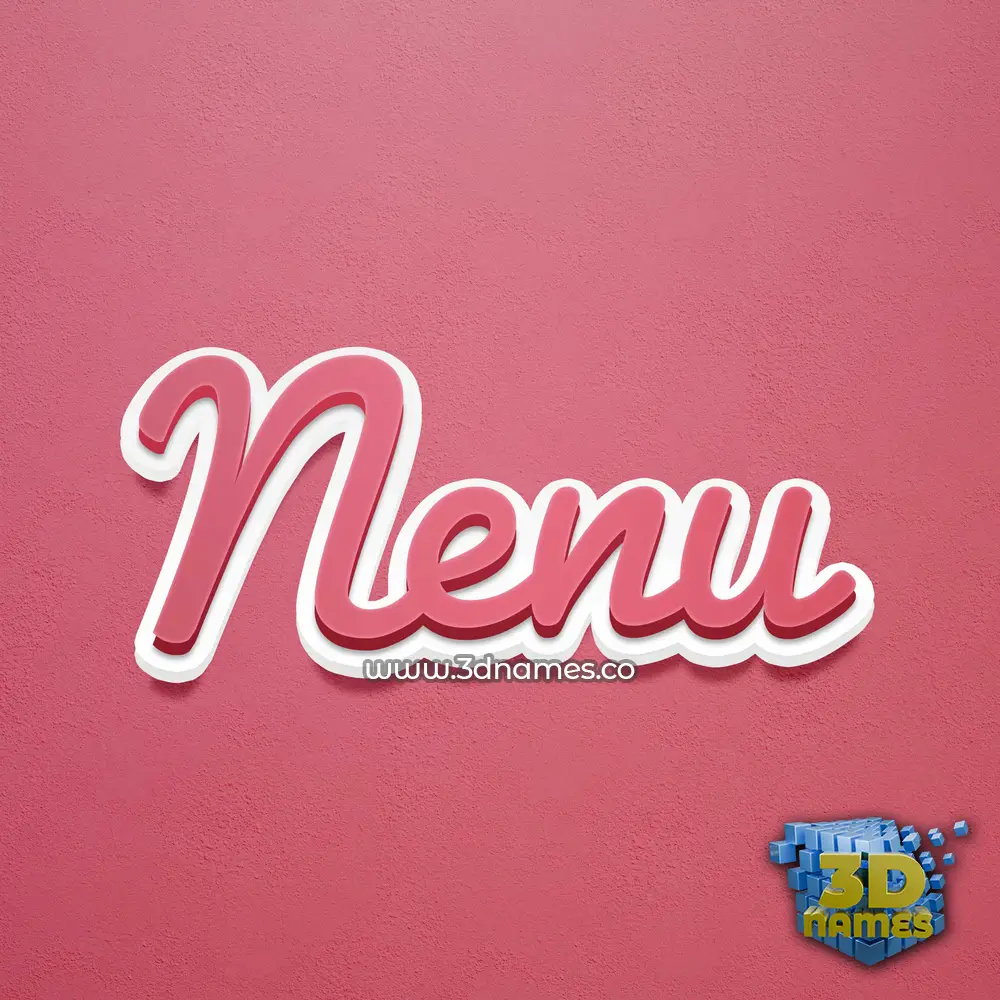 nenu in Red Scribble style - 3D name wallpaper