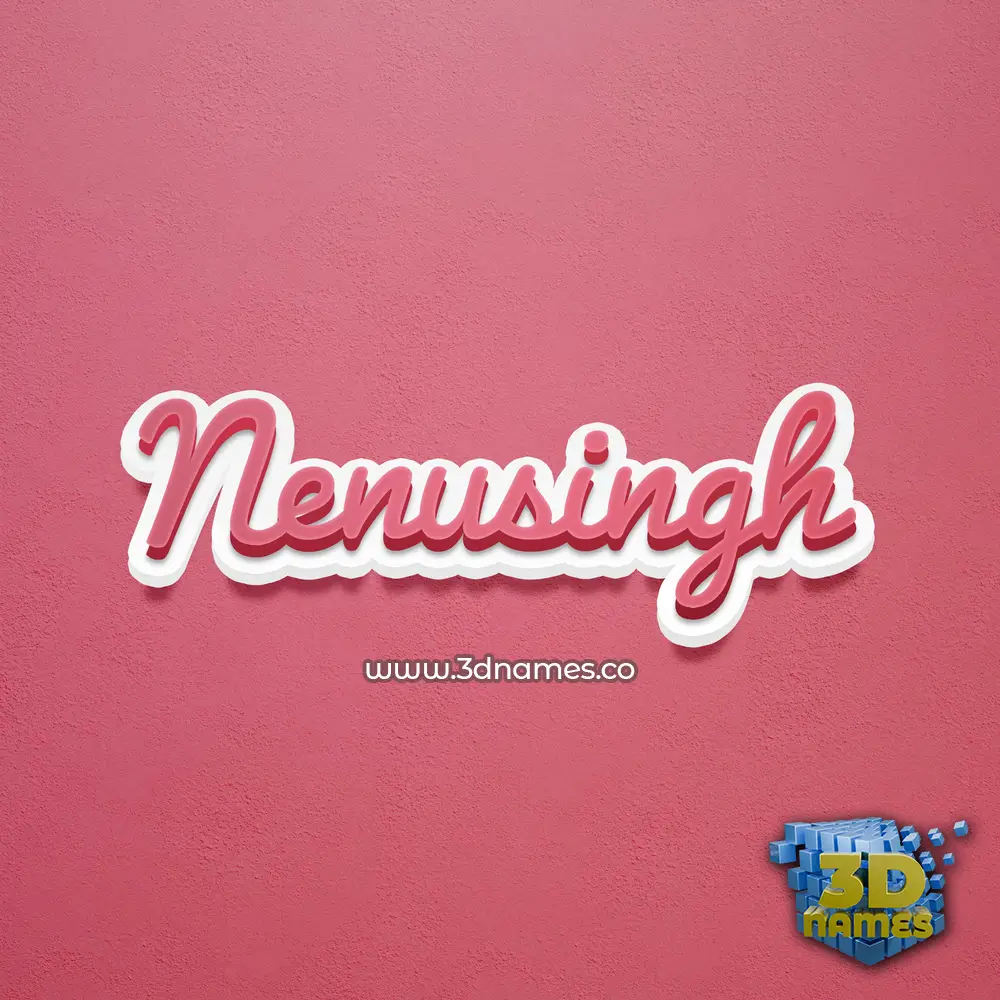 nenusingh in Red Scribble style - 3D name wallpaper