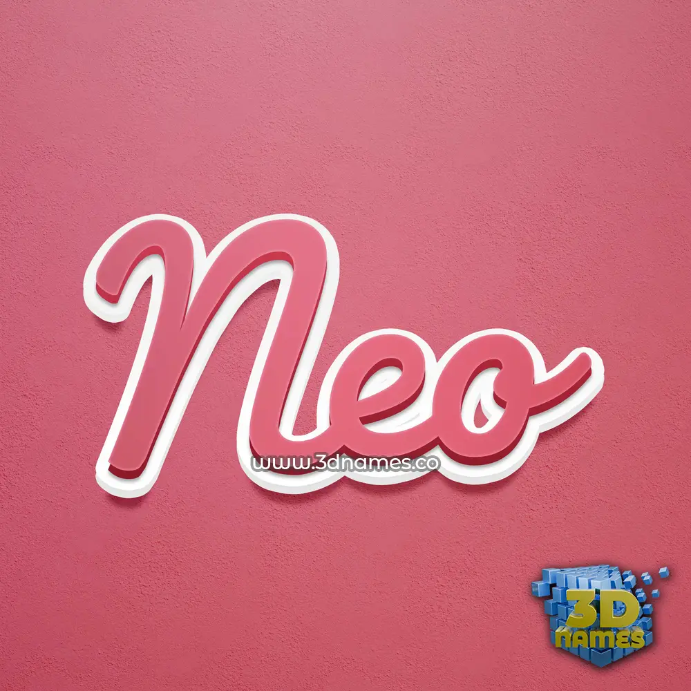 neo in Red Scribble style - 3D name wallpaper
