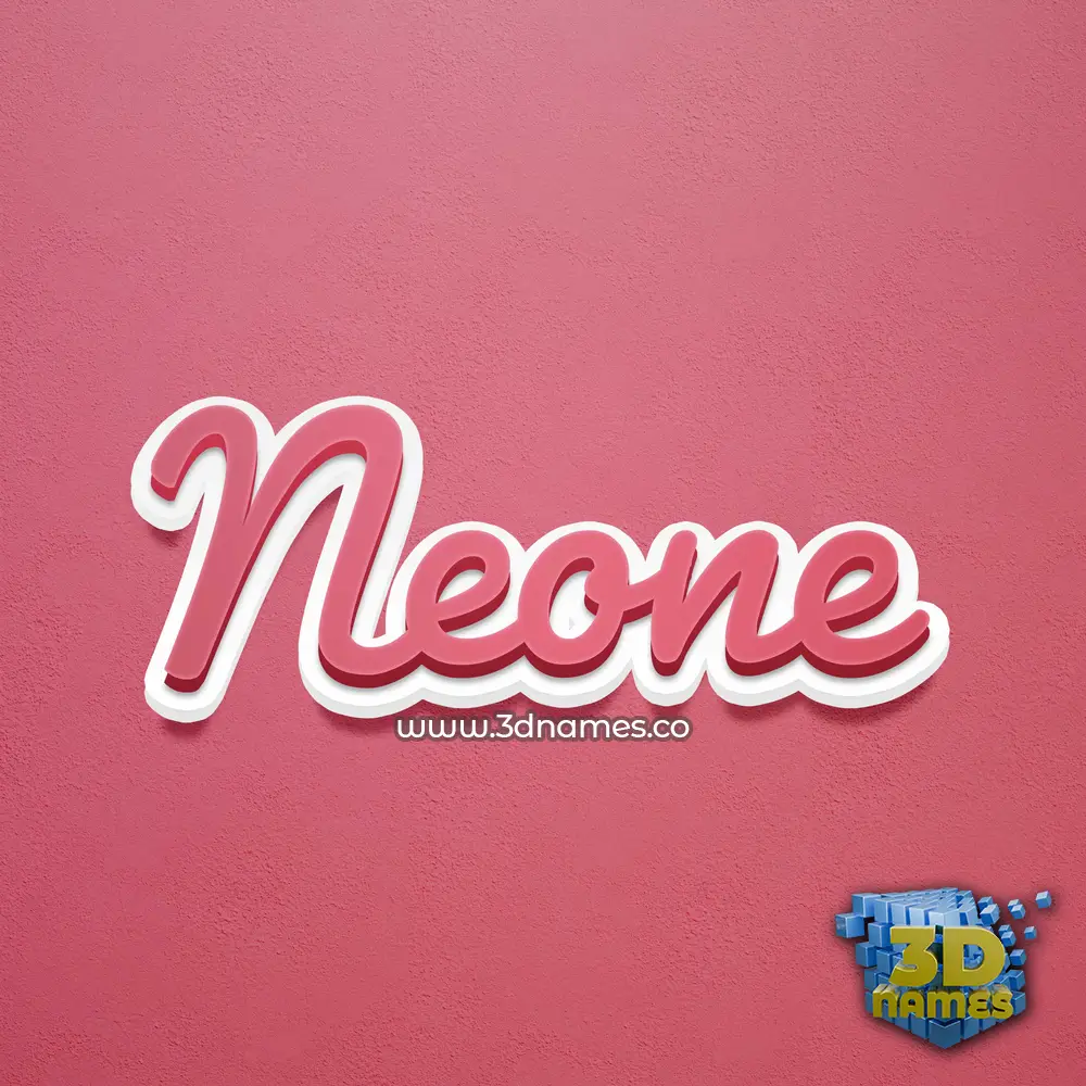 neone in Red Scribble style - 3D name wallpaper