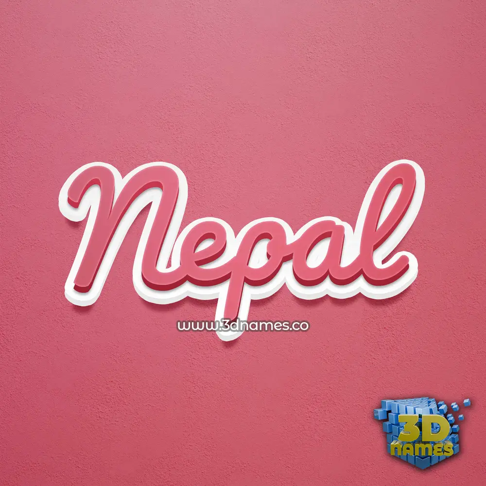 nepal in Red Scribble style - 3D name wallpaper