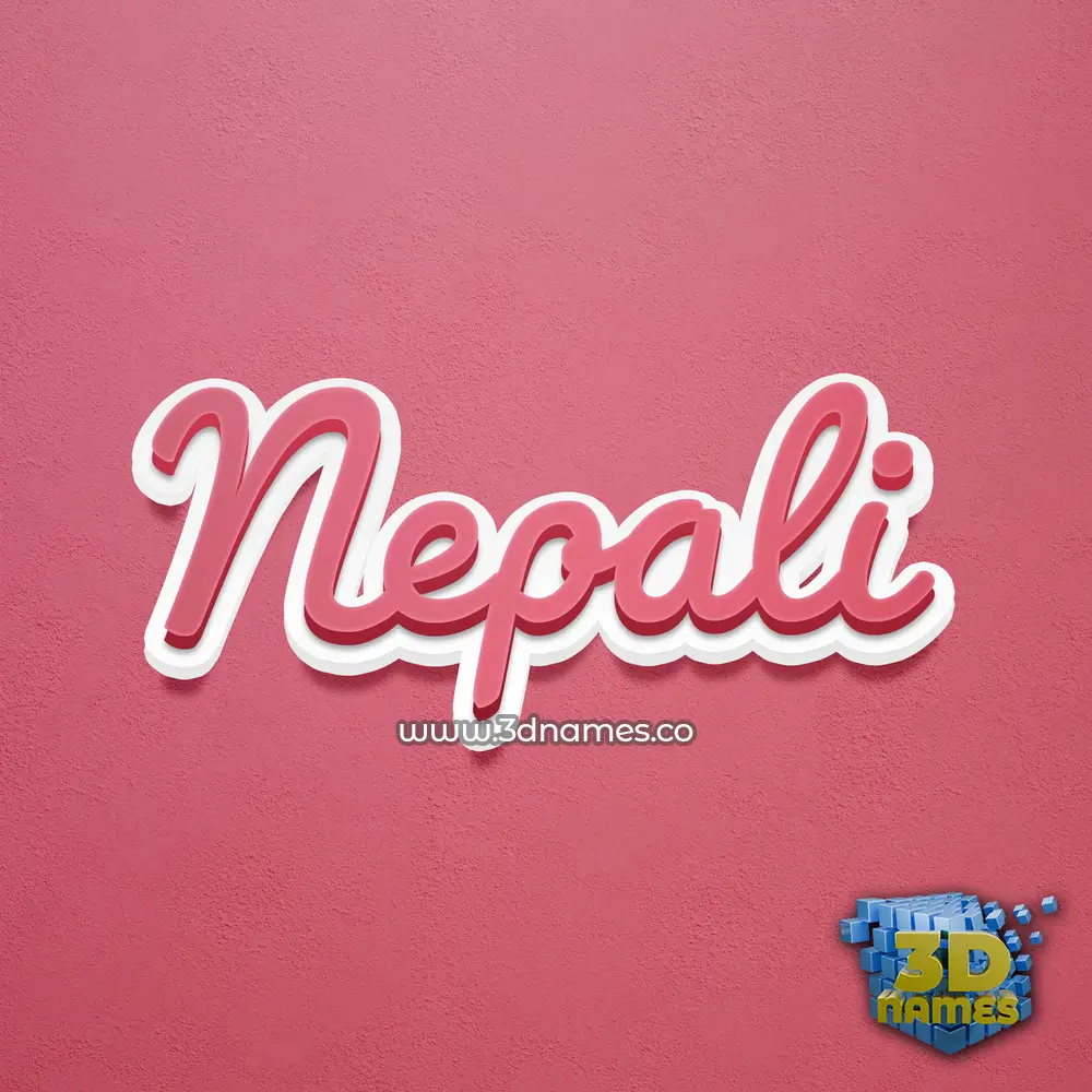 nepali in Red Scribble style - 3D name wallpaper
