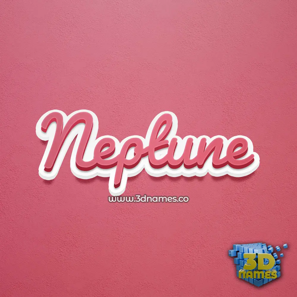 neptune in Red Scribble style - 3D name wallpaper