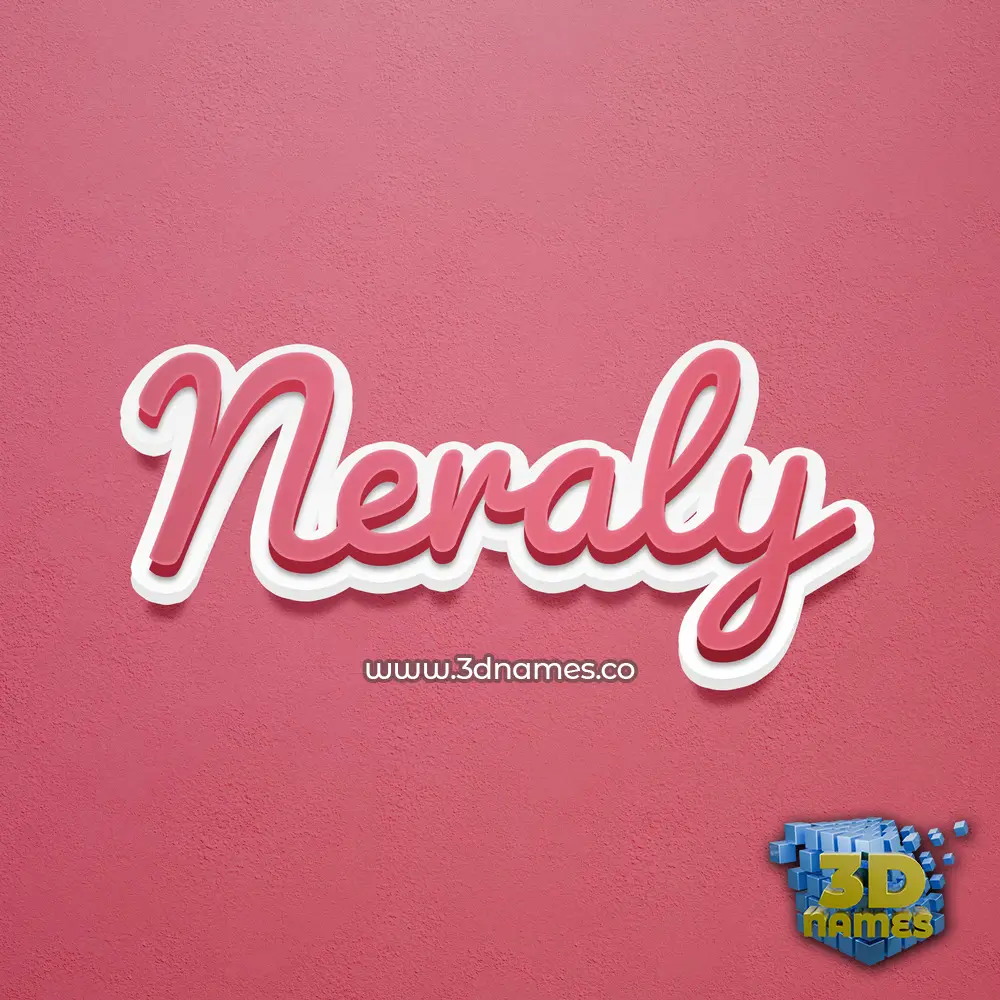 neraly in Red Scribble style - 3D name wallpaper