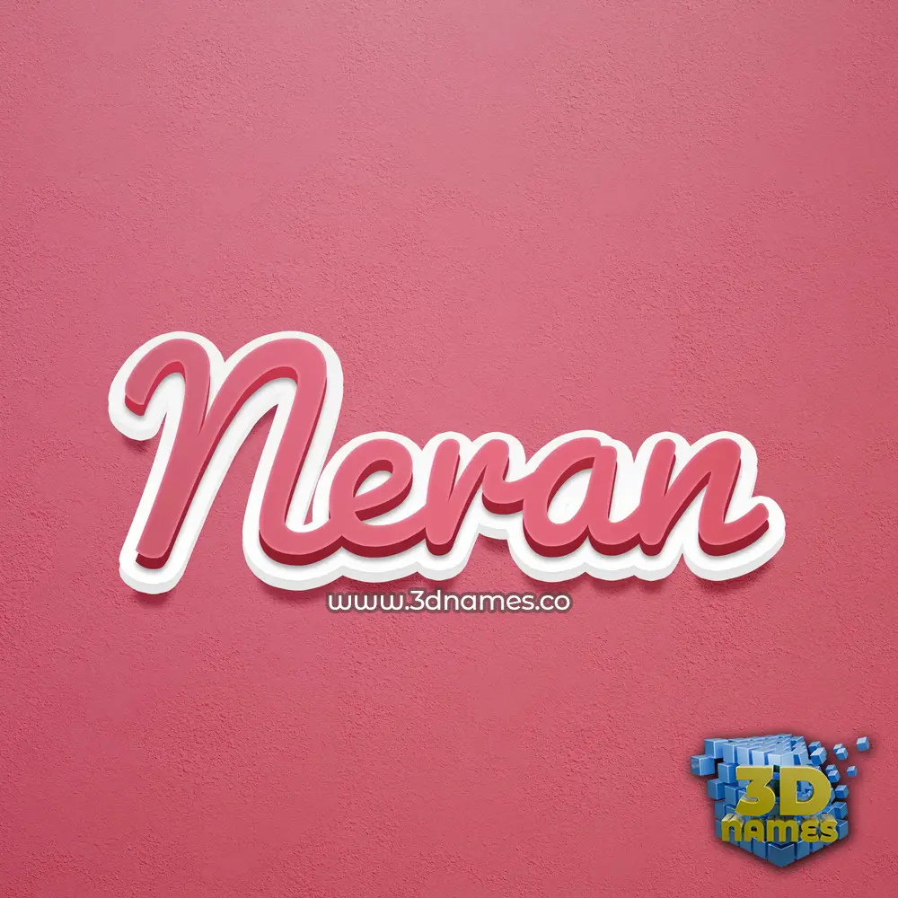 neran in Red Scribble style - 3D name wallpaper
