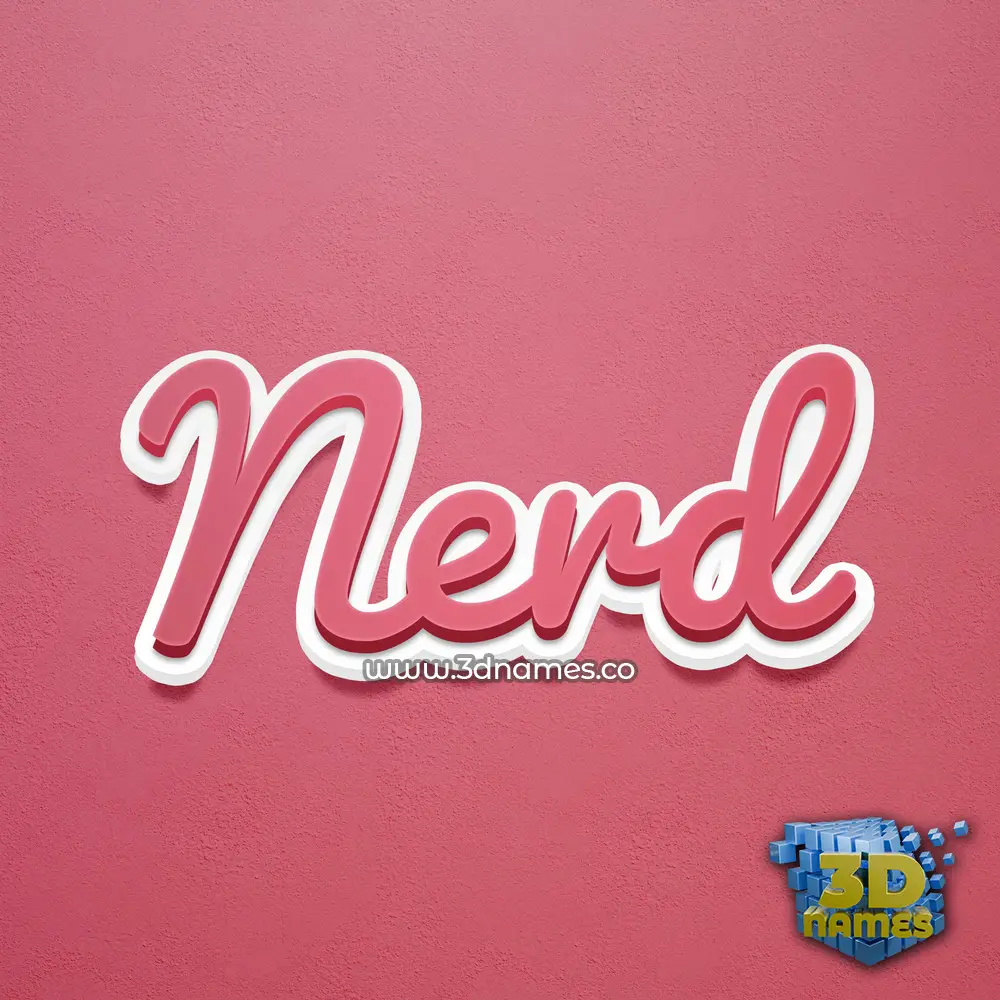 nerd in Red Scribble style - 3D name wallpaper