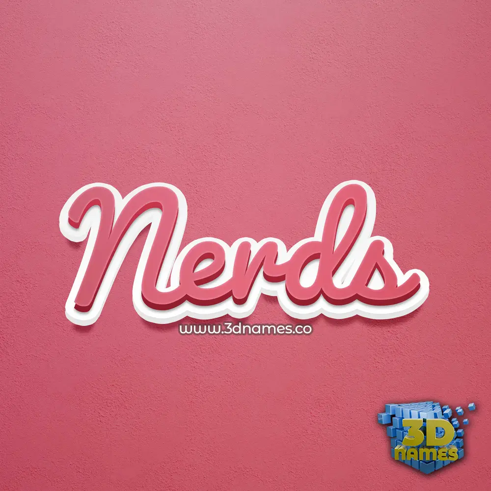 nerds in Red Scribble style - 3D name wallpaper