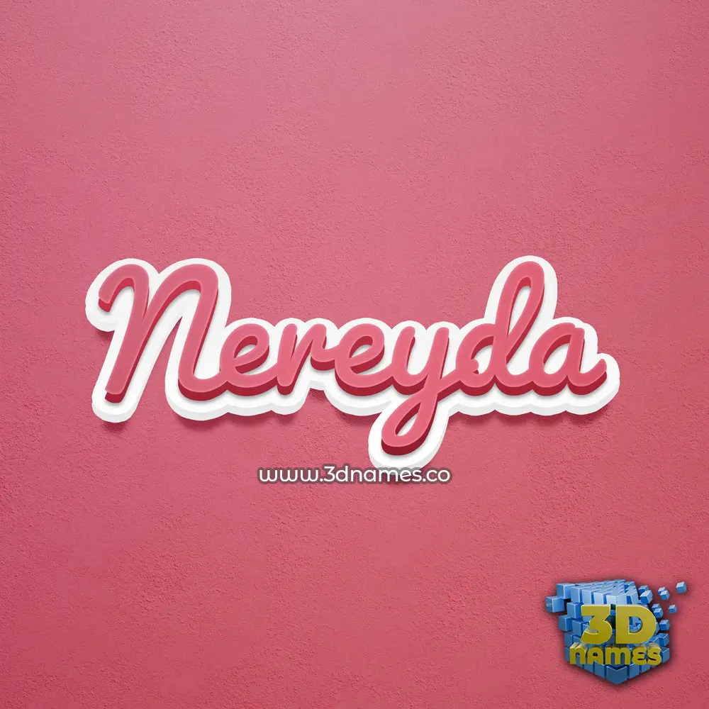 nereyda in Red Scribble style - 3D name wallpaper