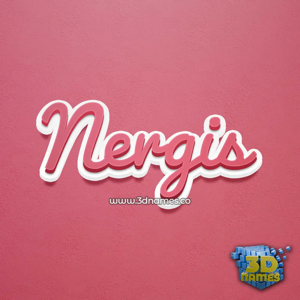 nergis in Red Scribble style - 3D name wallpaper