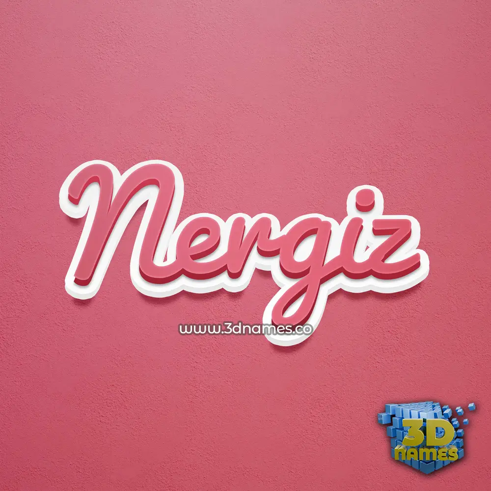 nergiz in Red Scribble style - 3D name wallpaper