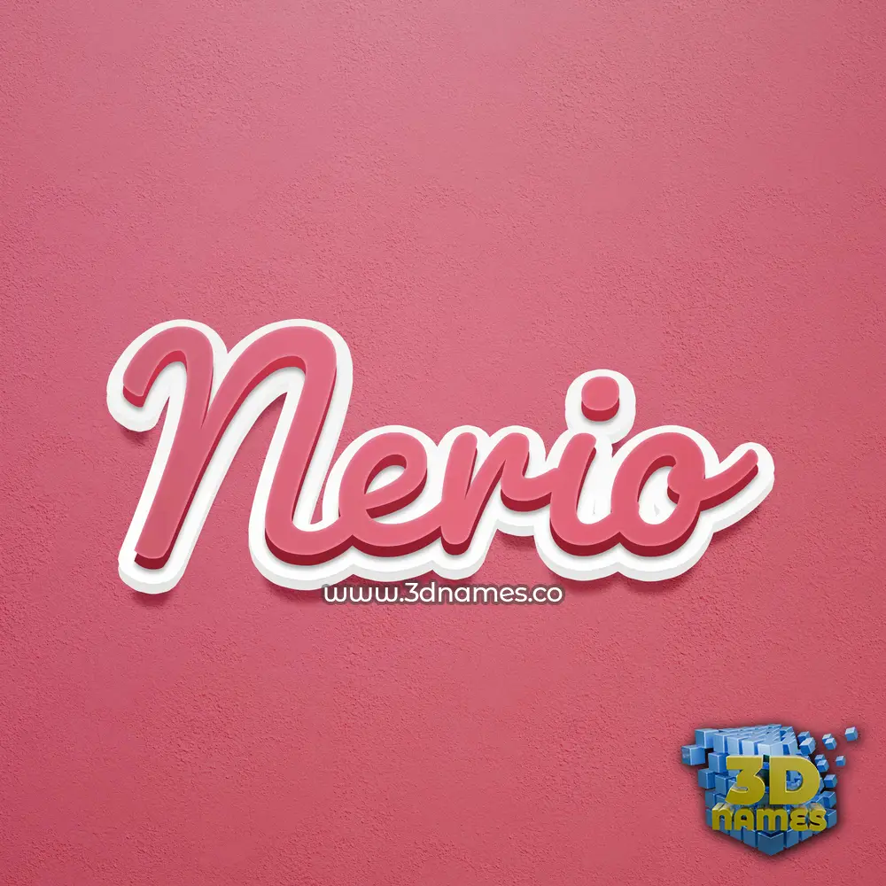 nerio in Red Scribble style - 3D name wallpaper
