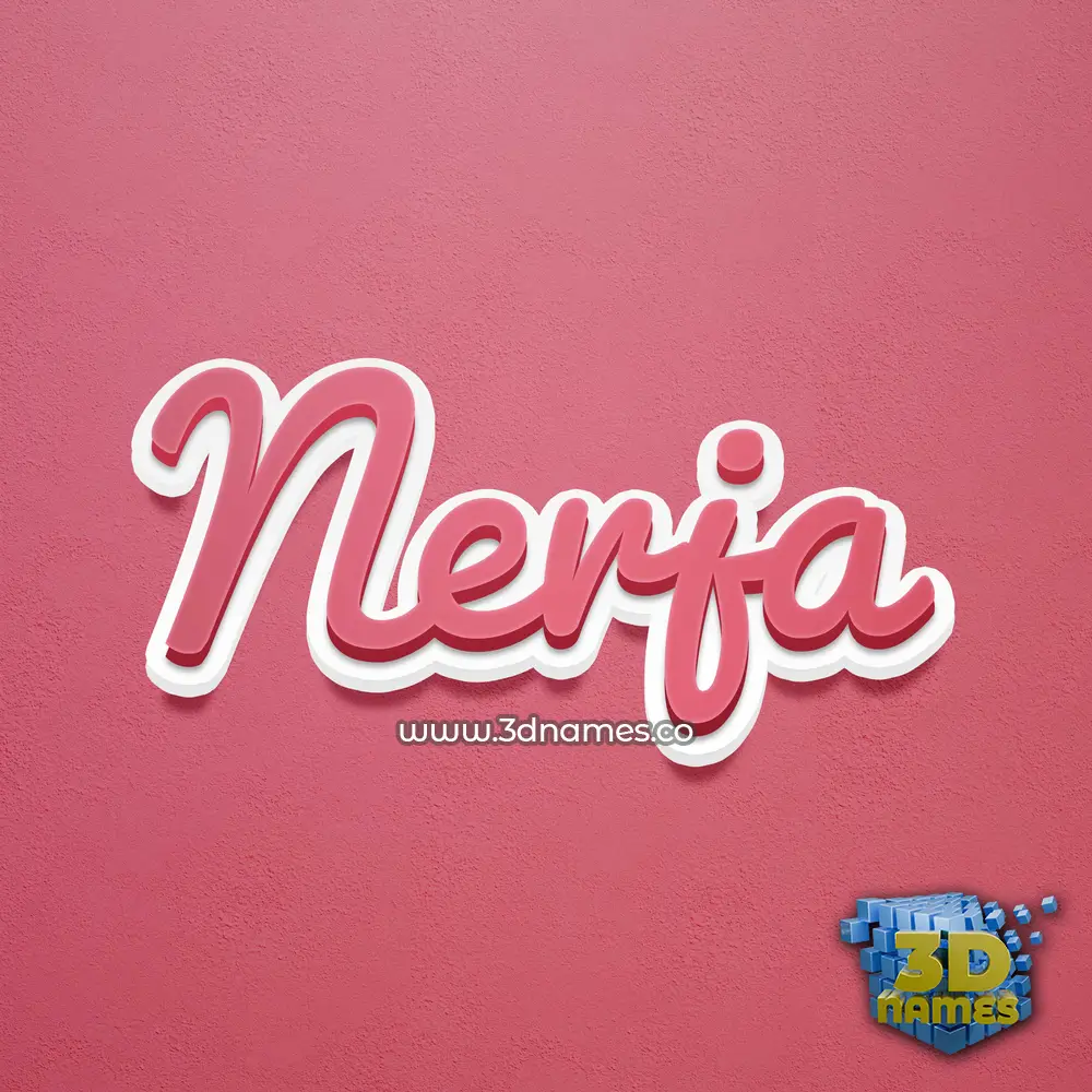 nerja in Red Scribble style - 3D name wallpaper
