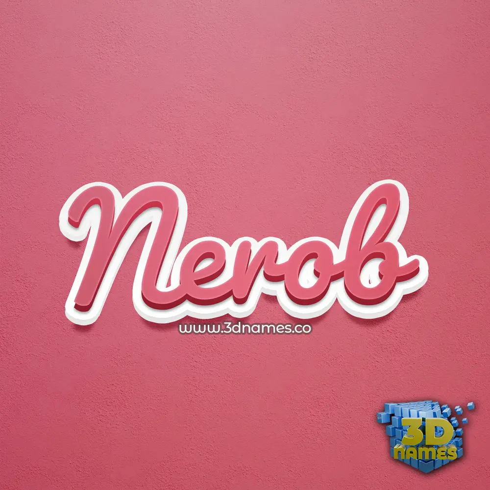 nerob in Red Scribble style - 3D name wallpaper