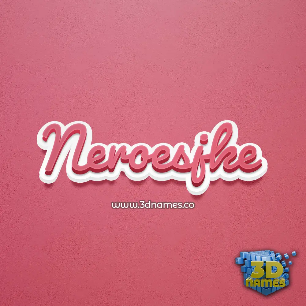 neroesjke in Red Scribble style - 3D name wallpaper
