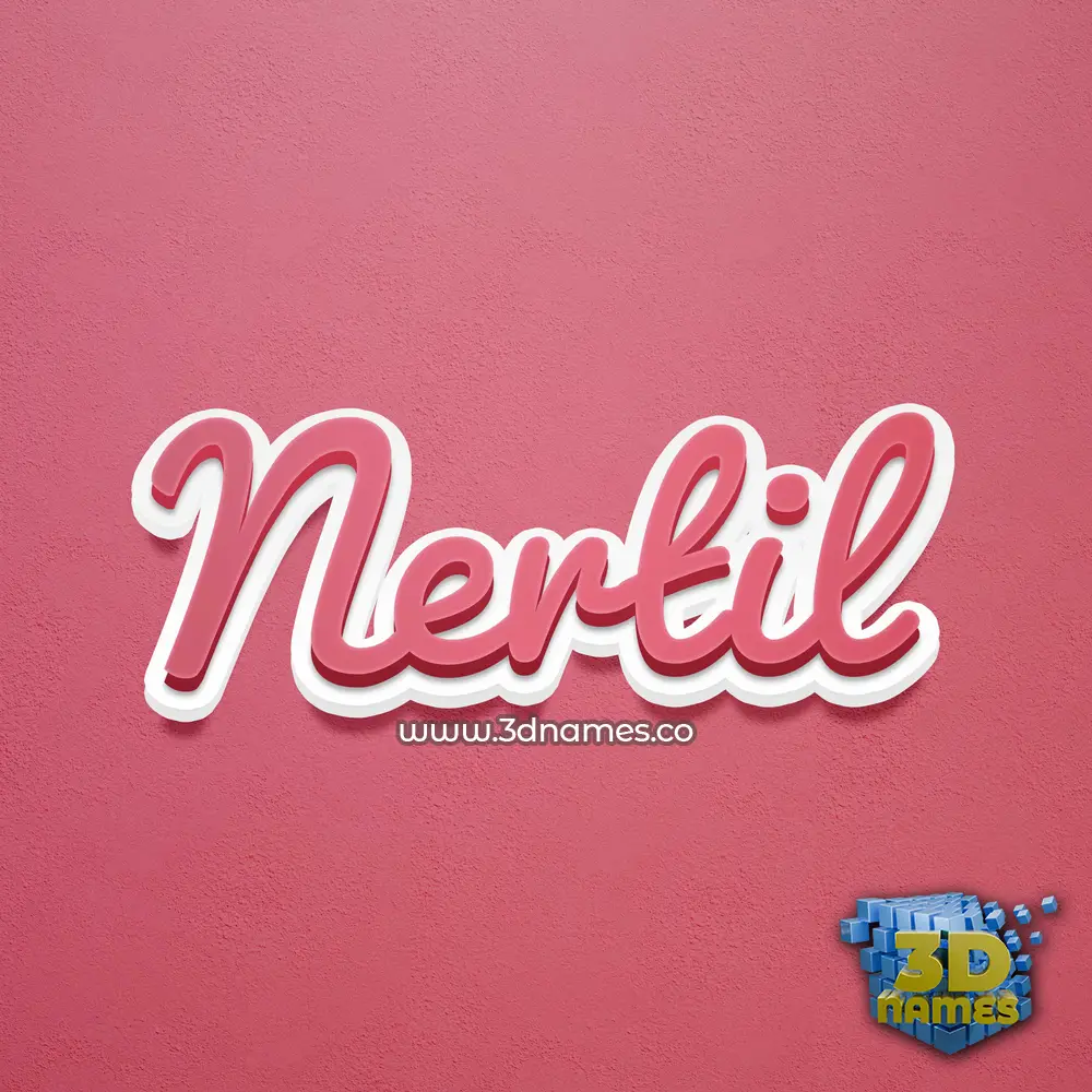 nertil in Red Scribble style - 3D name wallpaper