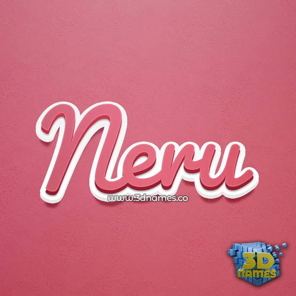 neru in Red Scribble style - 3D name wallpaper