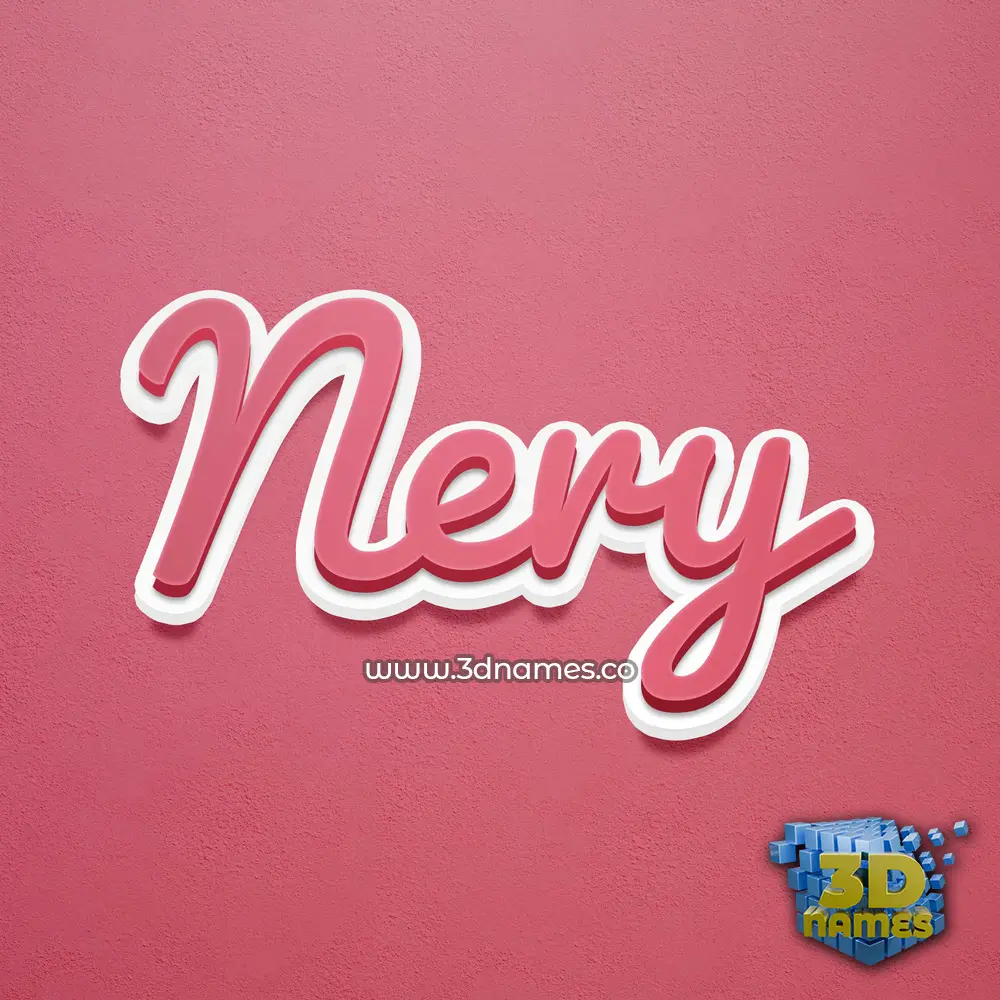 nery in Red Scribble style - 3D name wallpaper