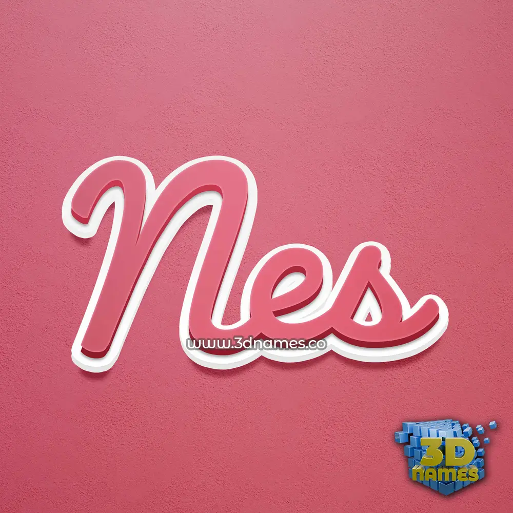 nes in Red Scribble style - 3D name wallpaper