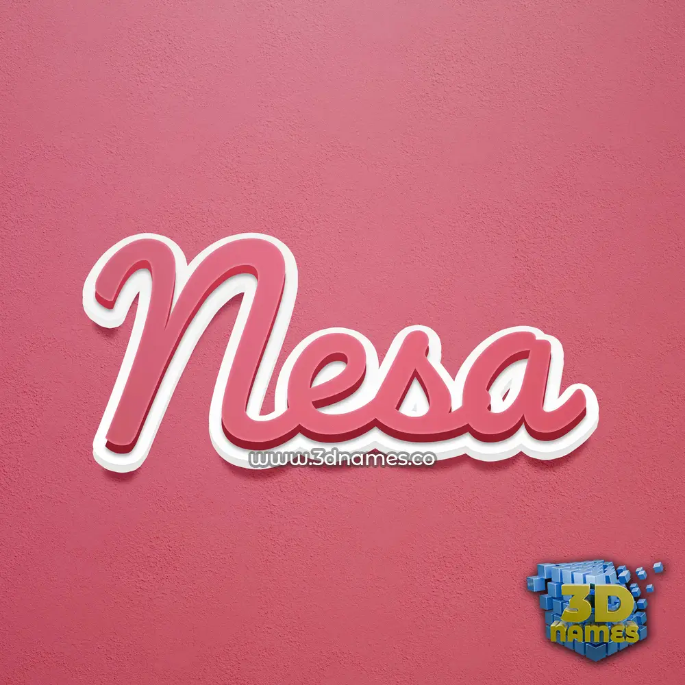 nesa in Red Scribble style - 3D name wallpaper