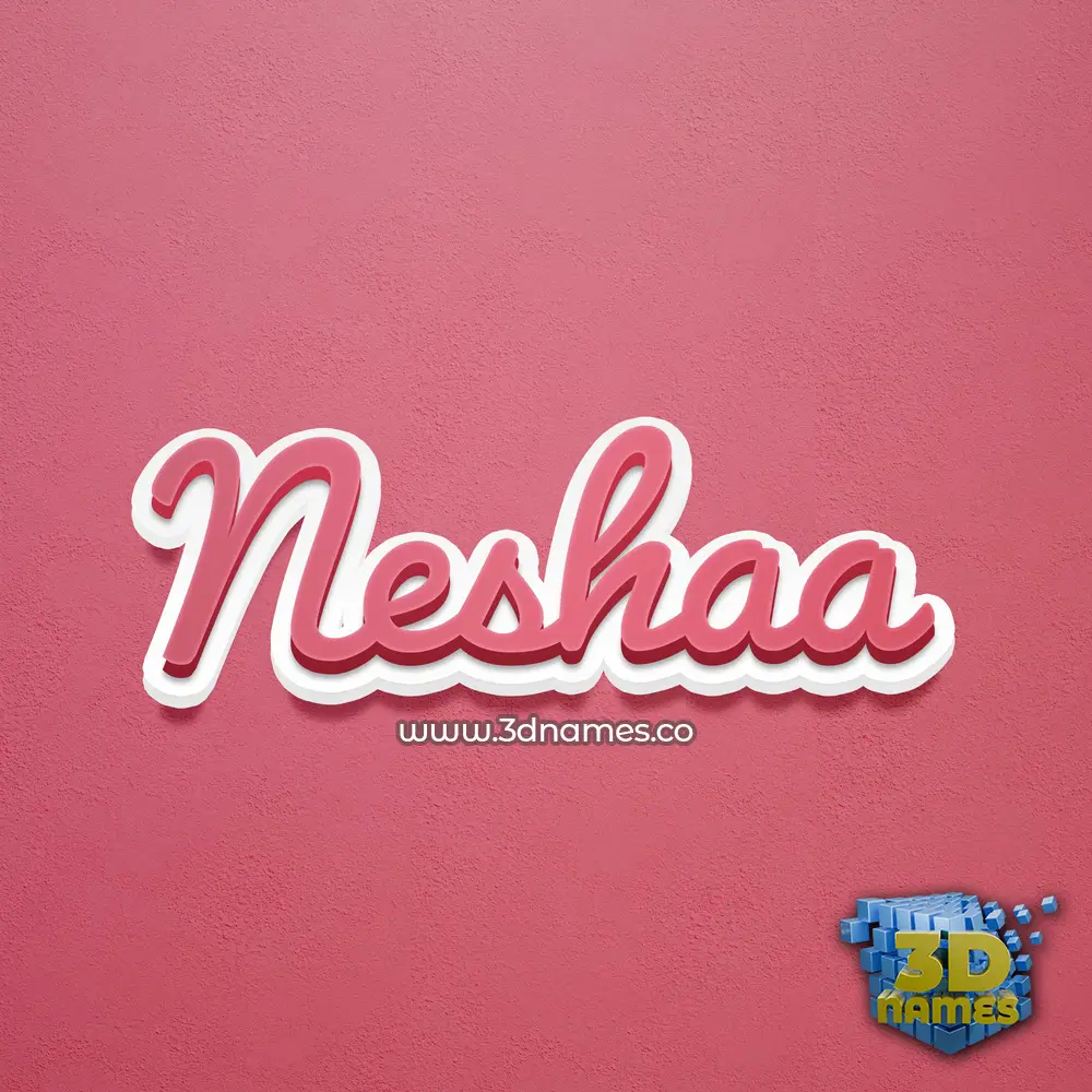 neshaa in Red Scribble style - 3D name wallpaper