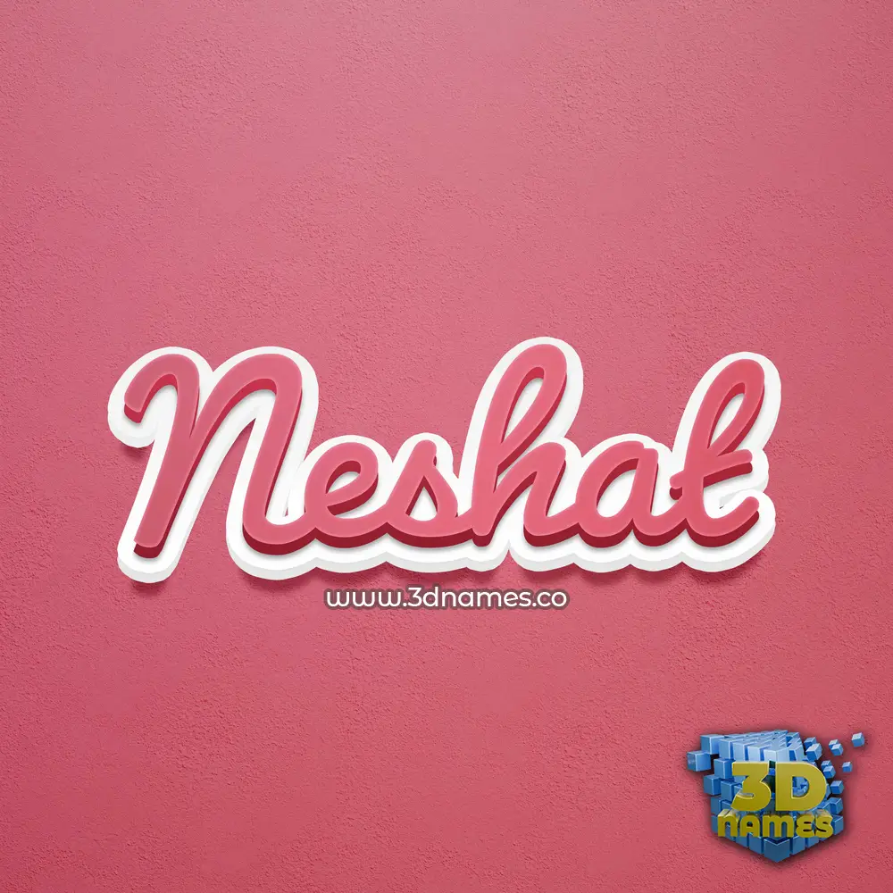 neshat in Red Scribble style - 3D name wallpaper