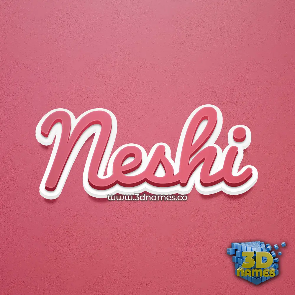 neshi in Red Scribble style - 3D name wallpaper