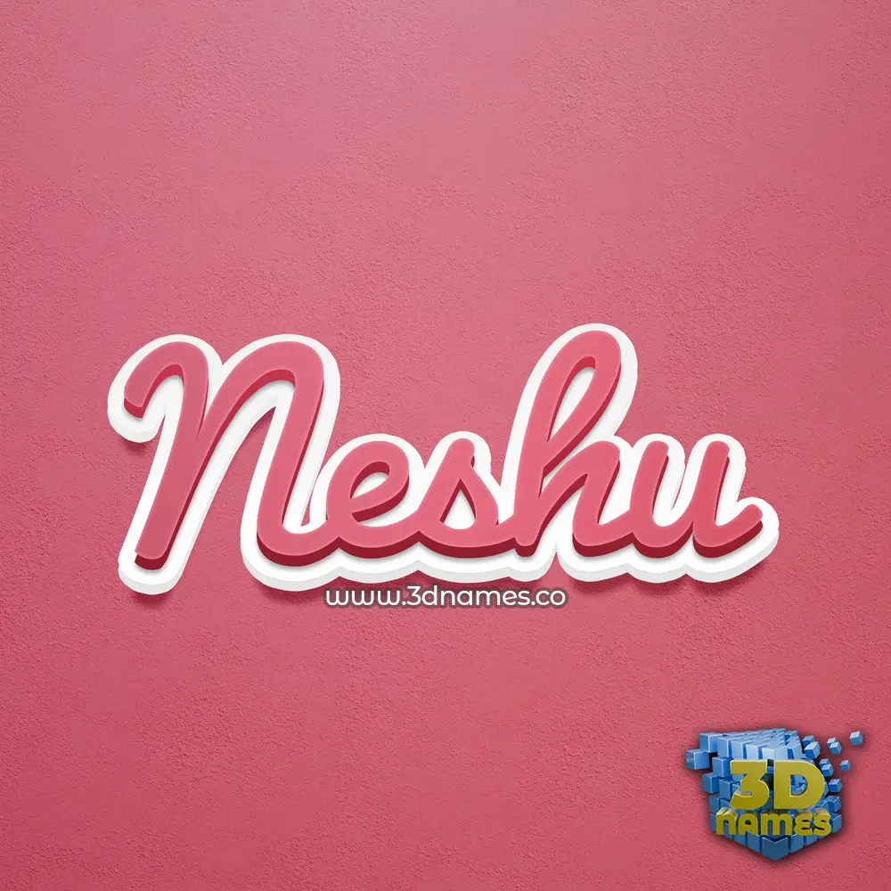 neshu in Red Scribble style - 3D name wallpaper