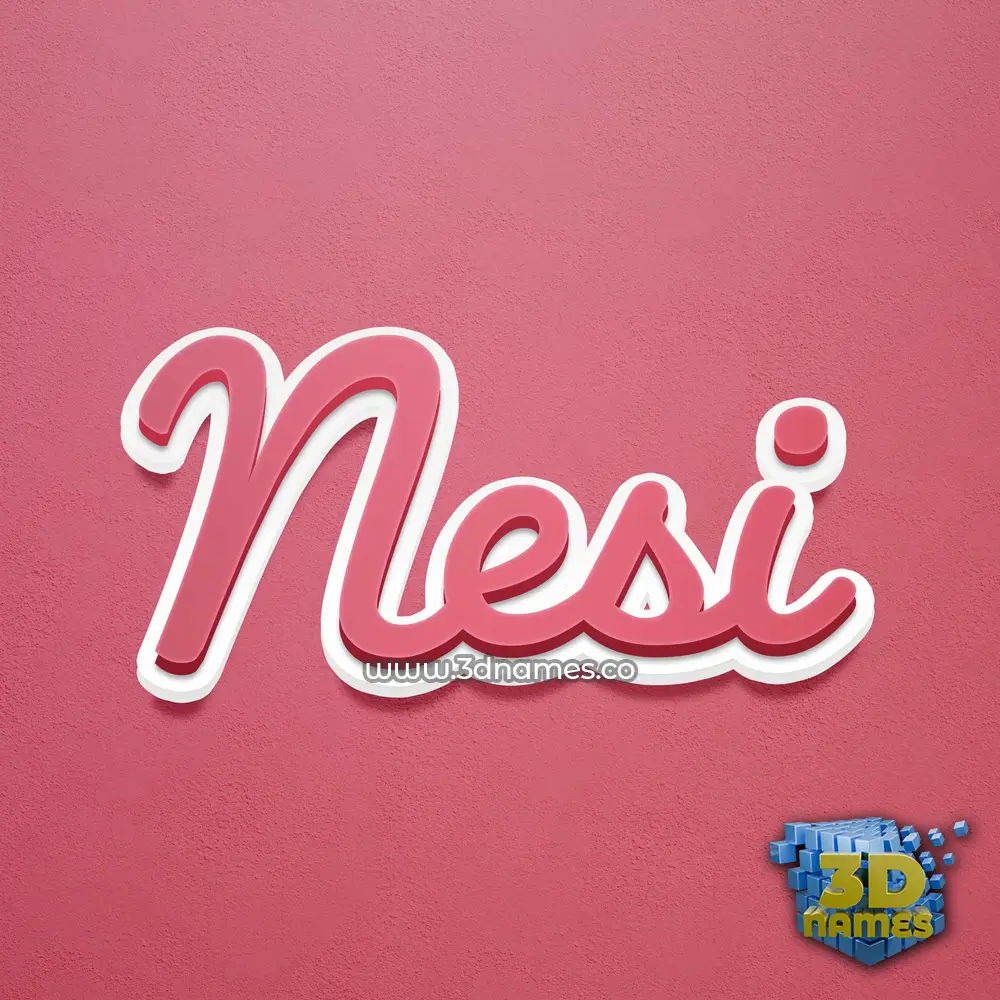 nesi in Red Scribble style - 3D name wallpaper