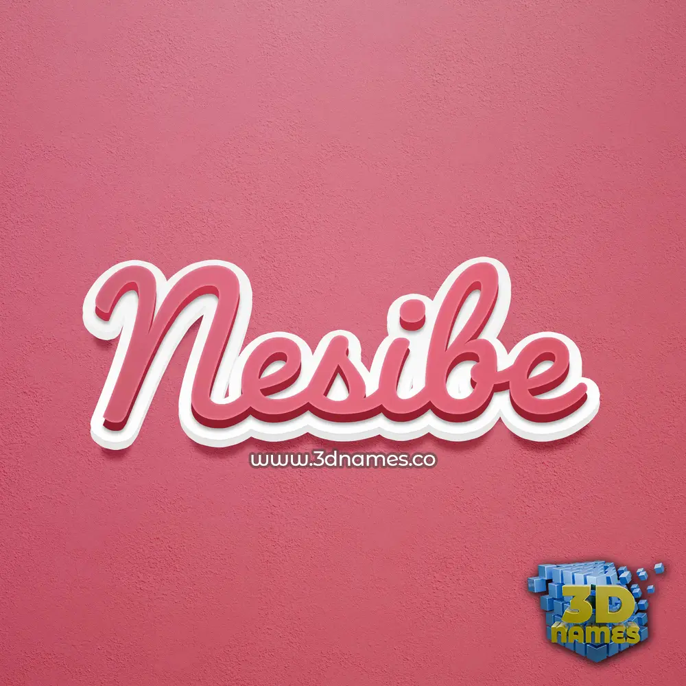 nesibe in Red Scribble style - 3D name wallpaper