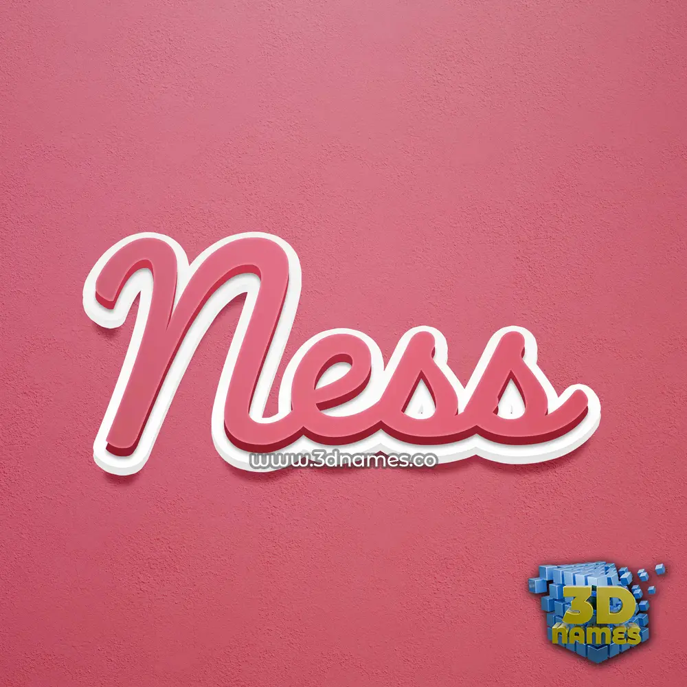 ness in Red Scribble style - 3D name wallpaper