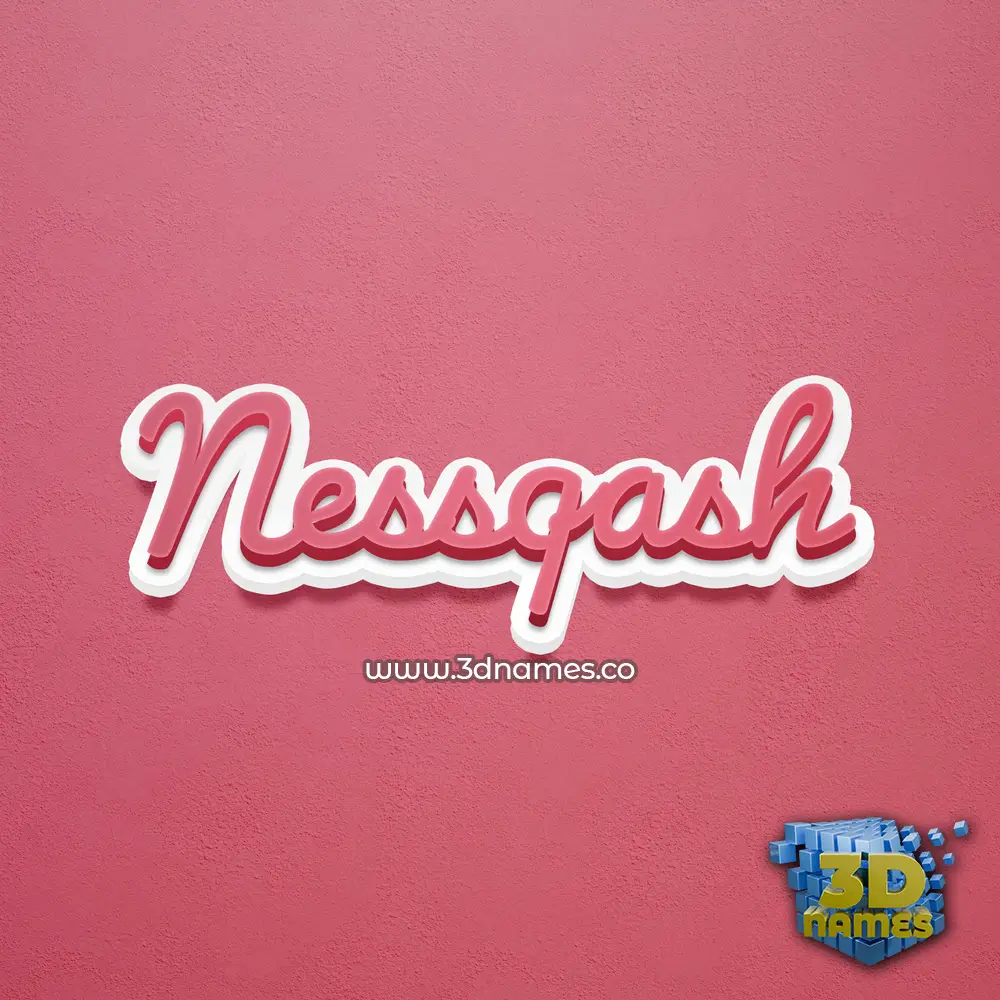 nessqash in Red Scribble style - 3D name wallpaper