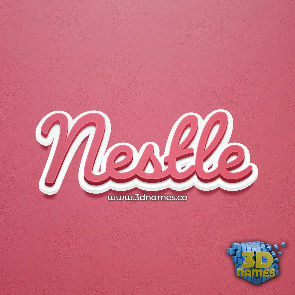 nestle in Red Scribble style - 3D name wallpaper