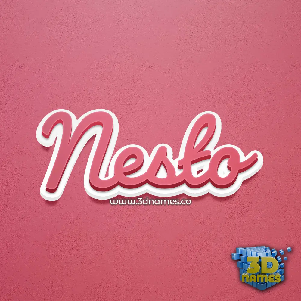 nesto in Red Scribble style - 3D name wallpaper