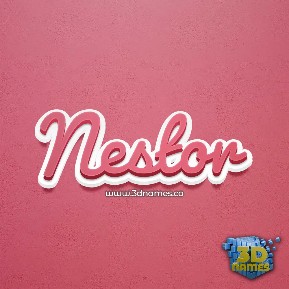 nestor in Red Scribble style - 3D name wallpaper