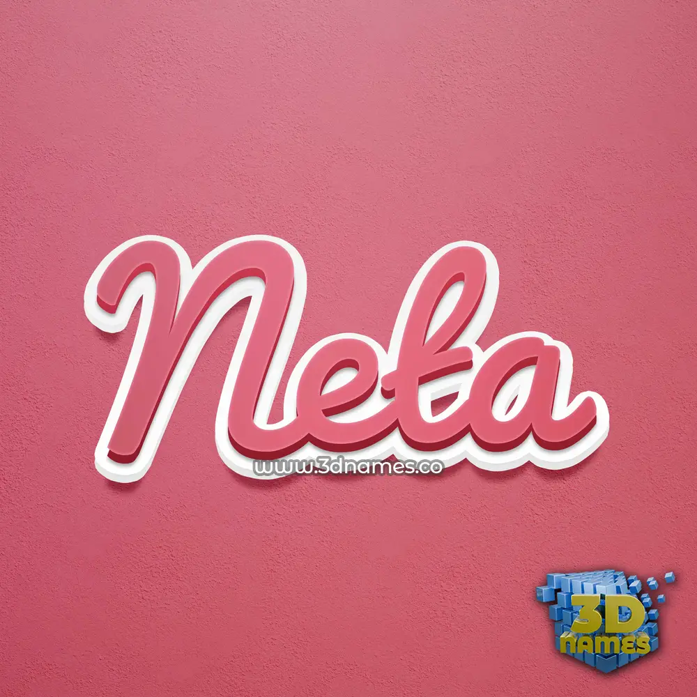 neta in Red Scribble style - 3D name wallpaper
