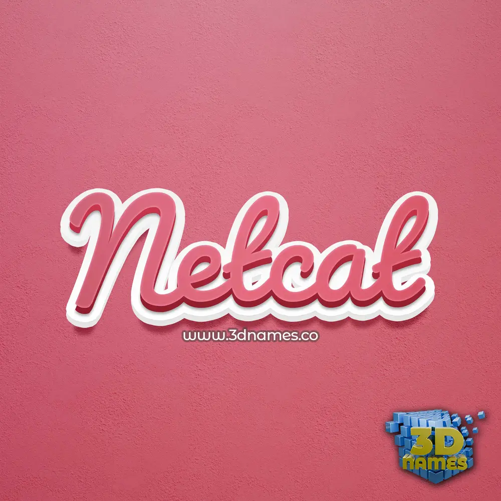netcat in Red Scribble style - 3D name wallpaper