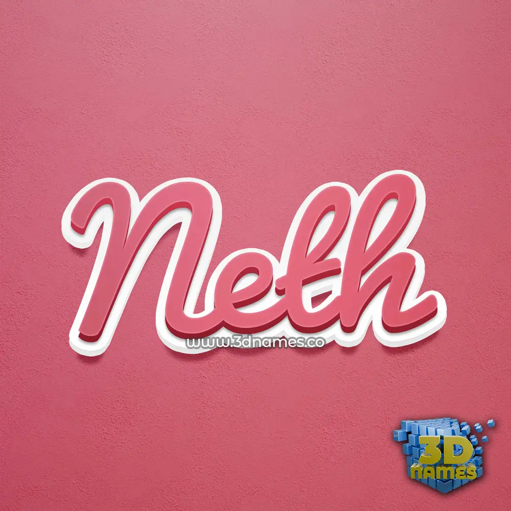 neth in Red Scribble style - 3D name wallpaper