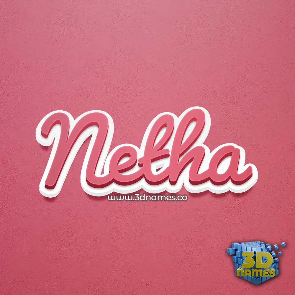 netha in Red Scribble style - 3D name wallpaper