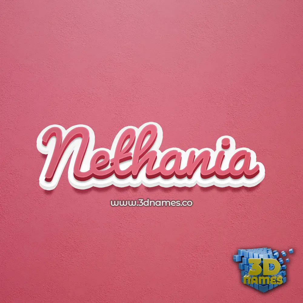 nethania in Red Scribble style - 3D name wallpaper