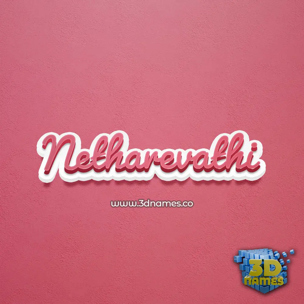 netharevathi in Red Scribble style - 3D name wallpaper