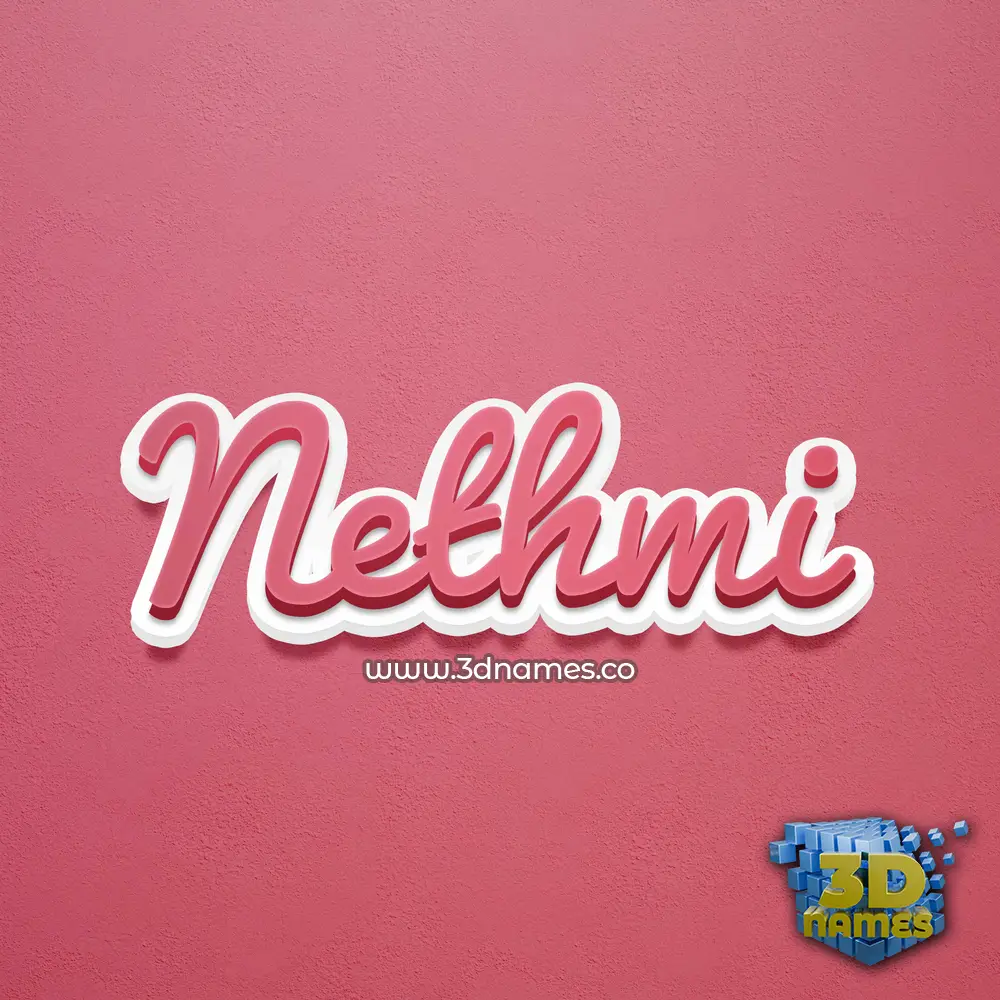 nethmi in Red Scribble style - 3D name wallpaper