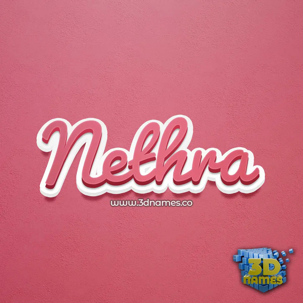 nethra in Red Scribble style - 3D name wallpaper