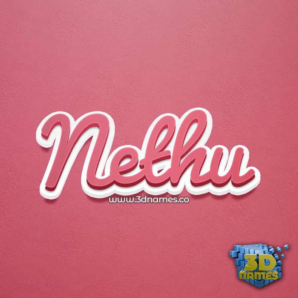 nethu in Red Scribble style - 3D name wallpaper