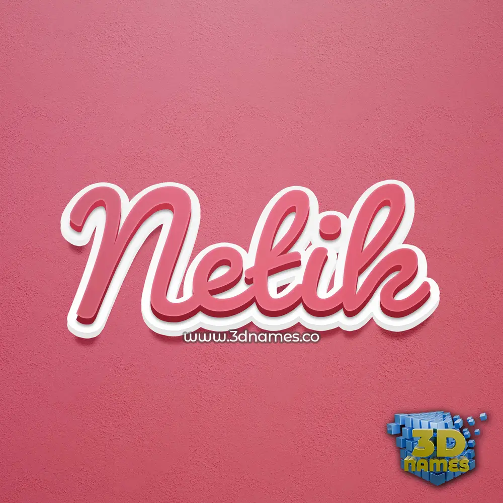 netik in Red Scribble style - 3D name wallpaper