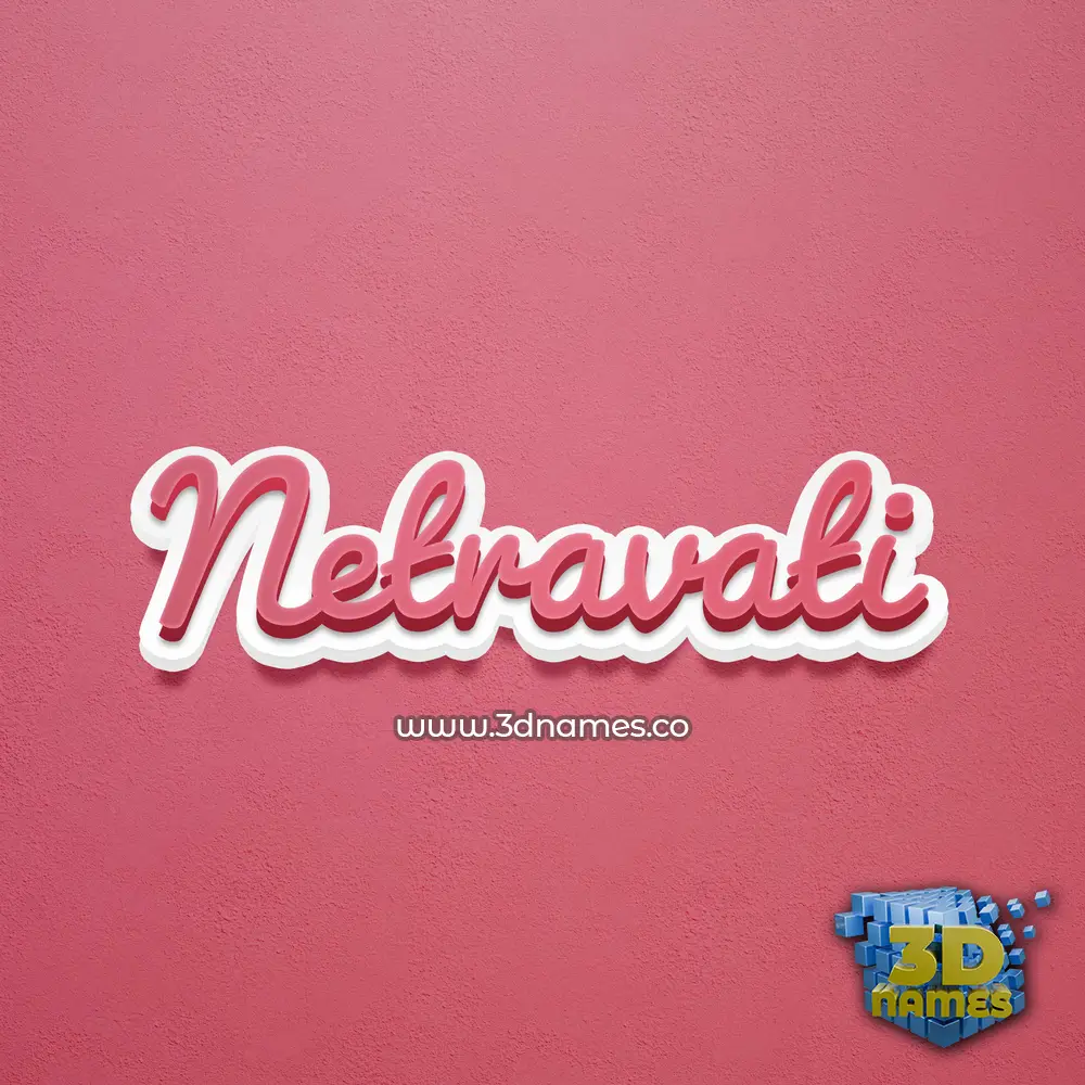 netravati in Red Scribble style - 3D name wallpaper